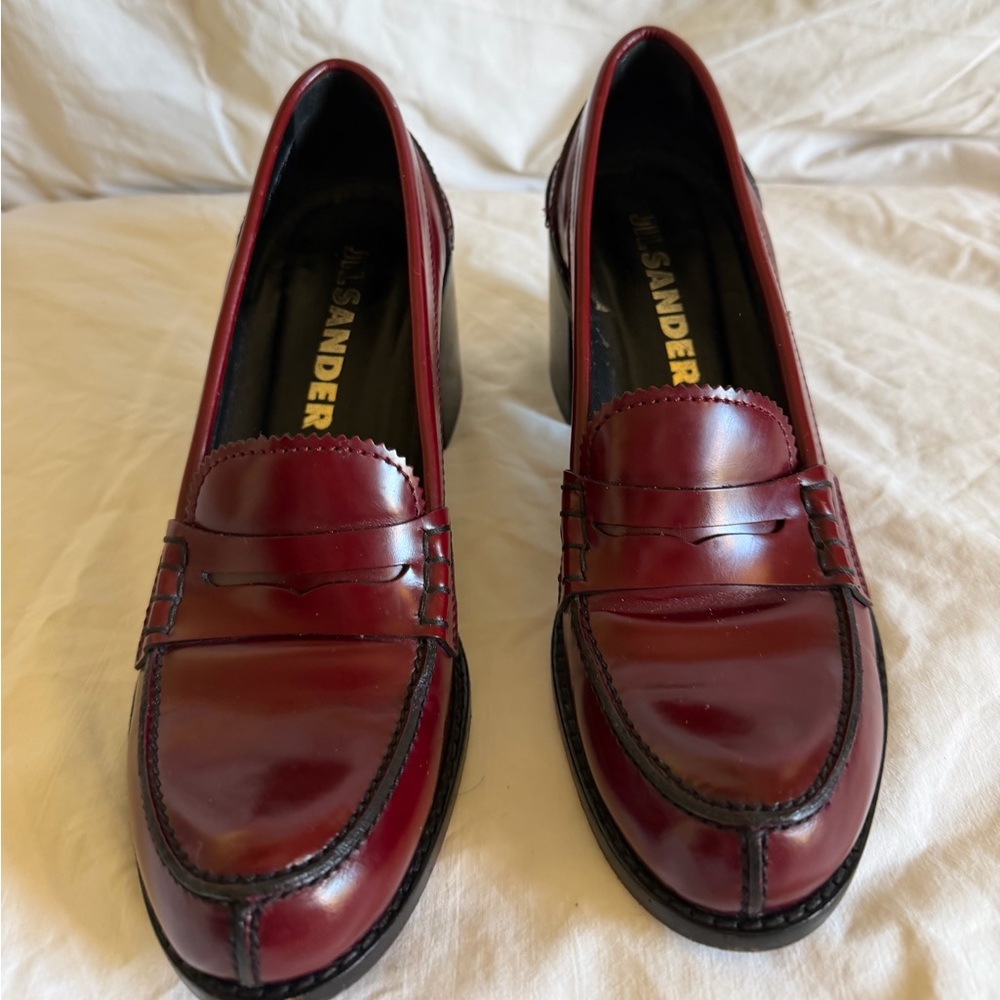 Jil Sander Burgundy/oxblood Leather Loafers size 37 - Picture 4 of 14